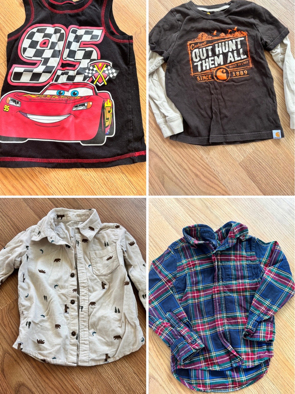 Disney, Children’s Place, Carhartt, Carters, Wrangler 4T bundle